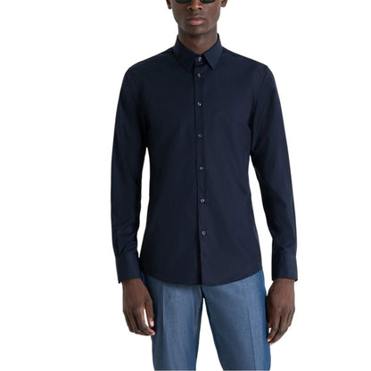 Antony Morato Blue Cotton Shirt – IT44 | XS par Antony Morato | Disponible sur Sandy Store ByNet