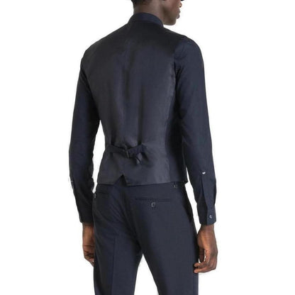 Antony Morato Blue Polyester Waistcoat – IT54 | XXL par Antony Morato | Disponible sur Sandy Store ByNet