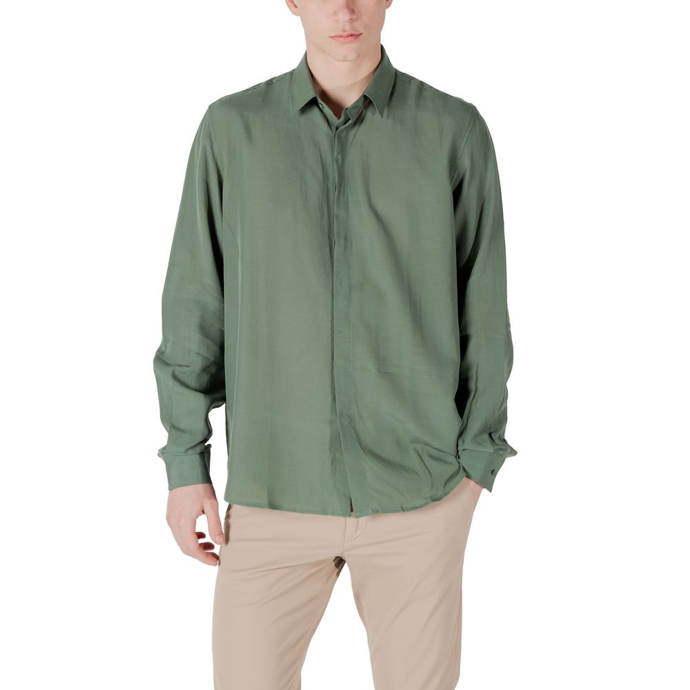 Antony Morato Green Lyocell Shirt – IT46 | S par Antony Morato | Disponible sur Sandy Store ByNet