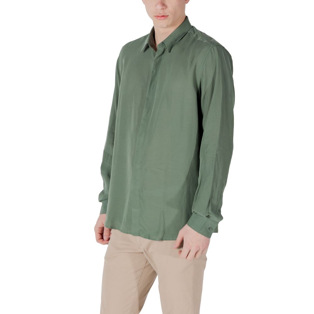 Antony Morato Green Lyocell Shirt – IT46 | S par Antony Morato | Disponible sur Sandy Store ByNet