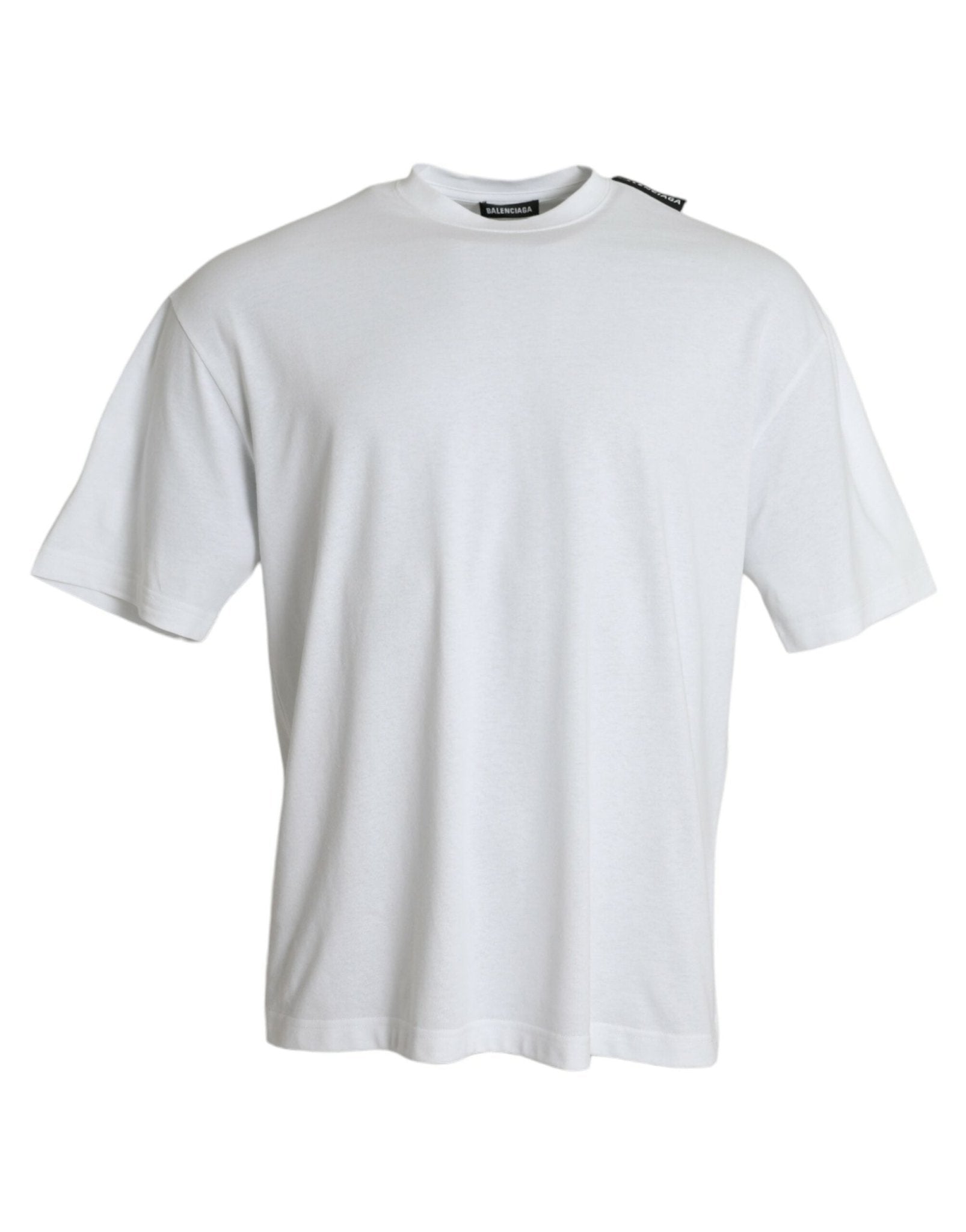Balenciaga Off White Cotton Jersey Round Neck T-shirt - Sandy Store ByNet