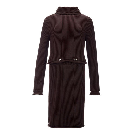Bottega Veneta Elegant Viscose Brown Dress - Sandy Store ByNet