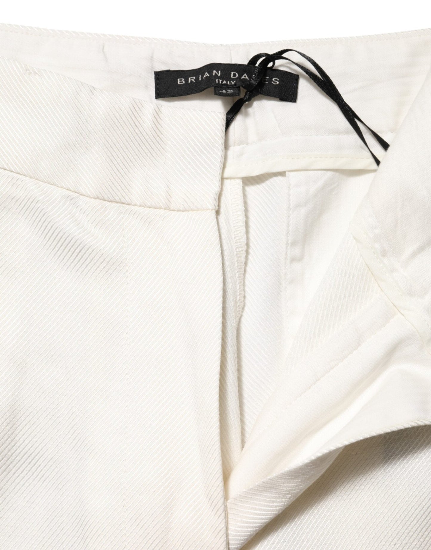 Brian Dales White Viscose Linen Wide Leg Palazzo Womens Pants – IT44 | L par Brian Dales | Disponible sur Sandy Store ByNet