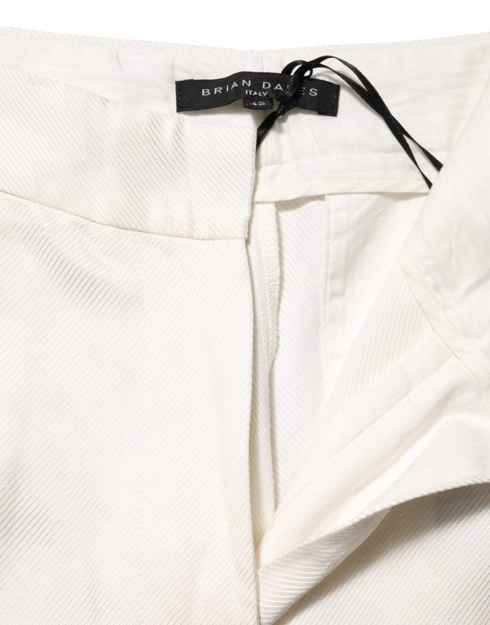 Brian Dales White Viscose Linen Wide Leg Palazzo Womens Pants – IT44 | L par Brian Dales | Disponible sur Sandy Store ByNet