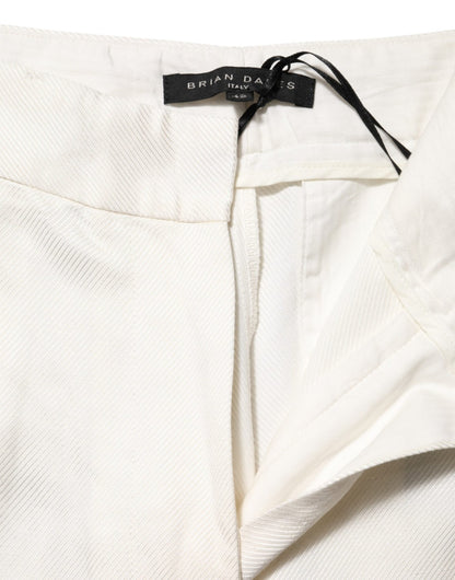 Brian Dales White Viscose Linen Wide Leg Palazzo Womens Pants – IT44 | L par Brian Dales | Disponible sur Sandy Store ByNet