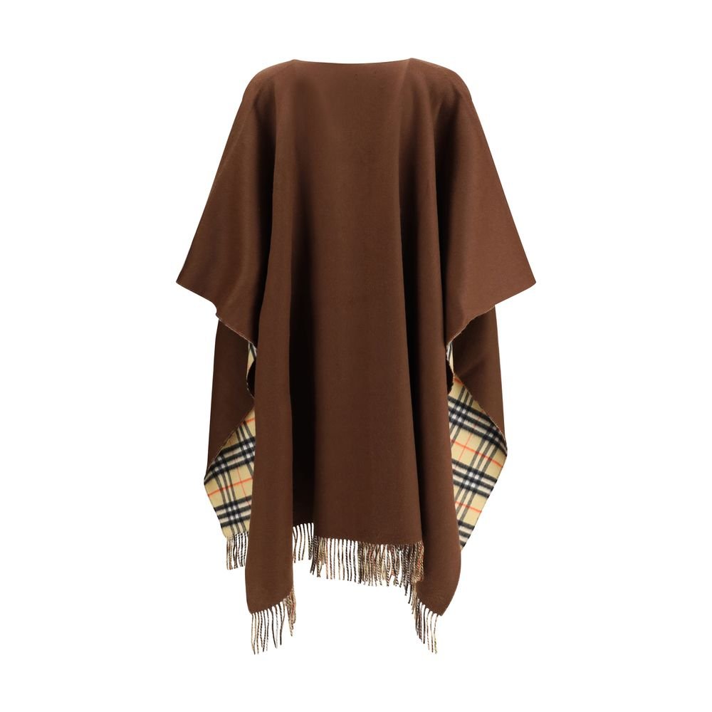 Burberry Reversible check wool cashmere Cape – One Size par Burberry | Disponible sur Sandy Store ByNet