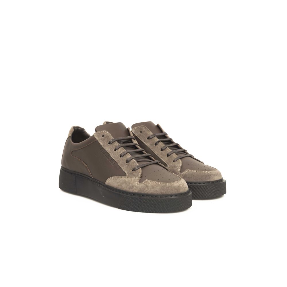 Cerruti 1881 Beige Cowhide Men Sneaker - Sandy Store ByNet