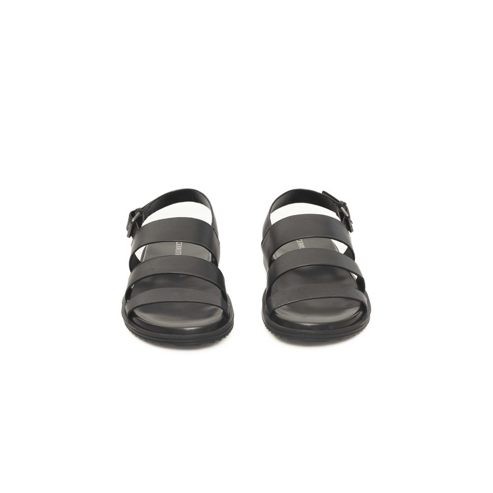 Cerruti 1881 Black Leather Men Sandal – EU40/US7 par Cerruti 1881 | Disponible sur Sandy Store ByNet