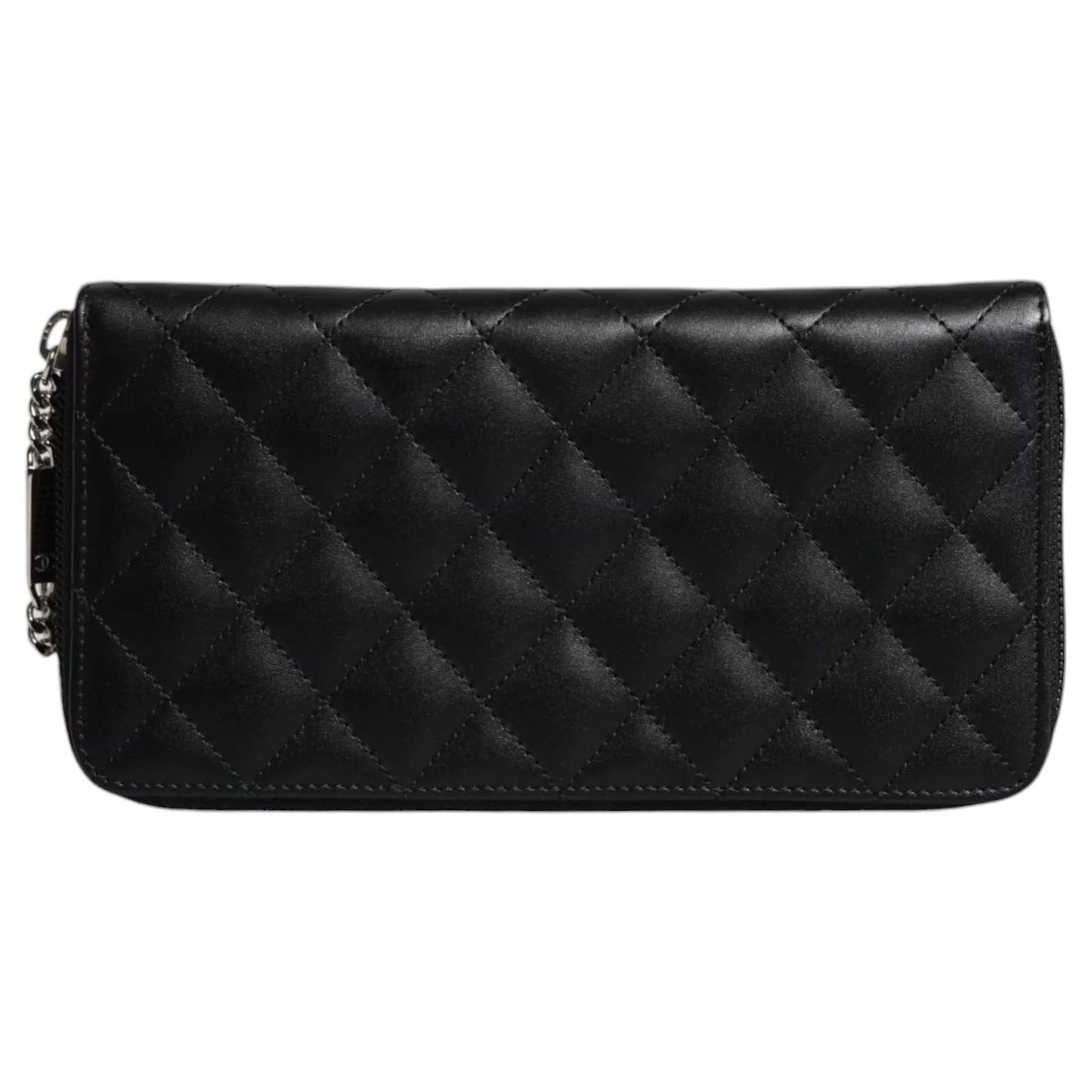 Chanel Black Quilted Leather Logo CC Continental Zip Wallet – par Chanel | Disponible sur Sandy Store ByNet