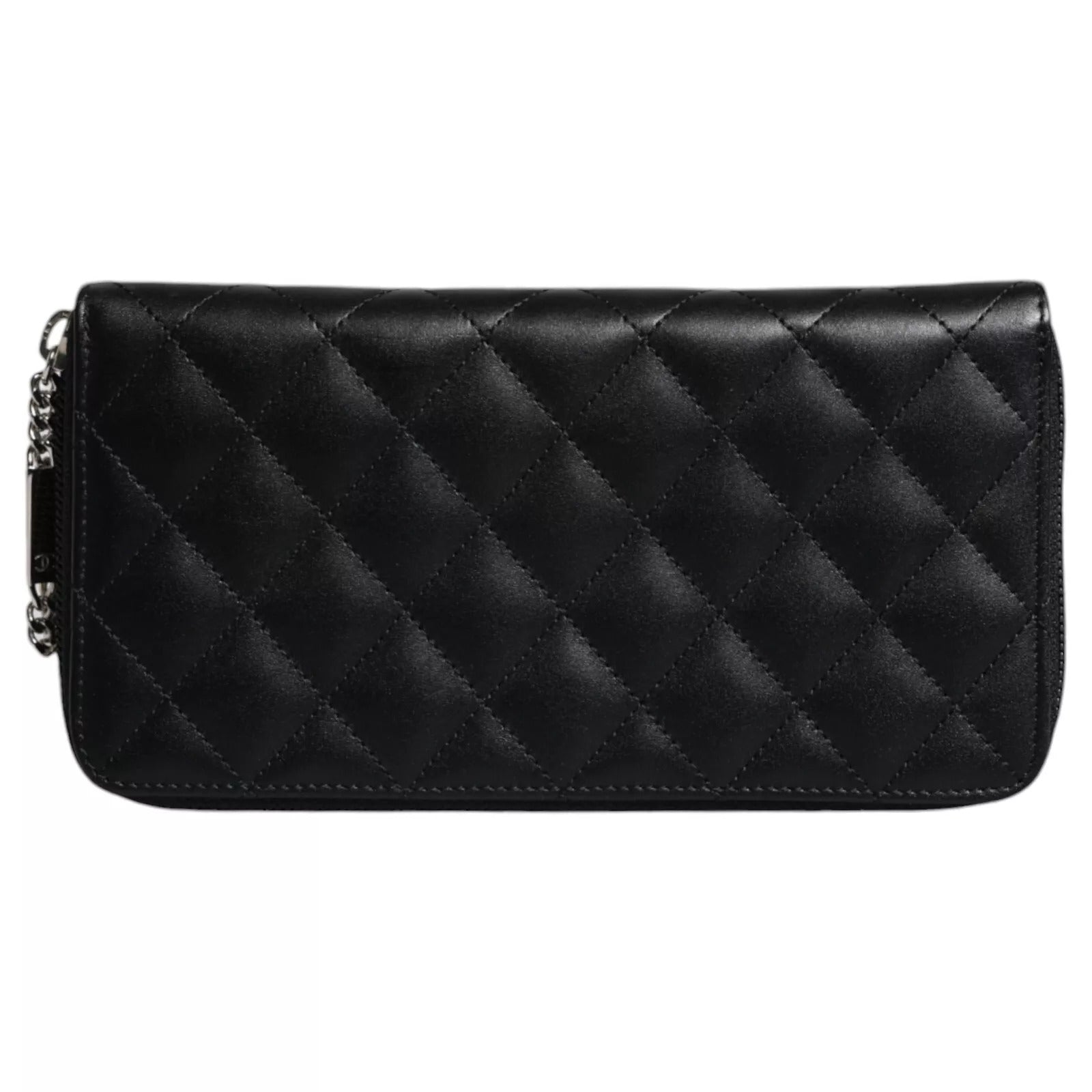Chanel Black Quilted Leather Logo CC Continental Zip Wallet – par Chanel | Disponible sur Sandy Store ByNet