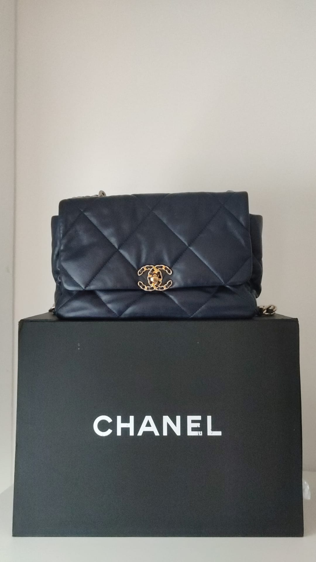 Chanel Blue Leather Large Quilted Chain Hand Shoulder Bag - Sandy Store ByNet