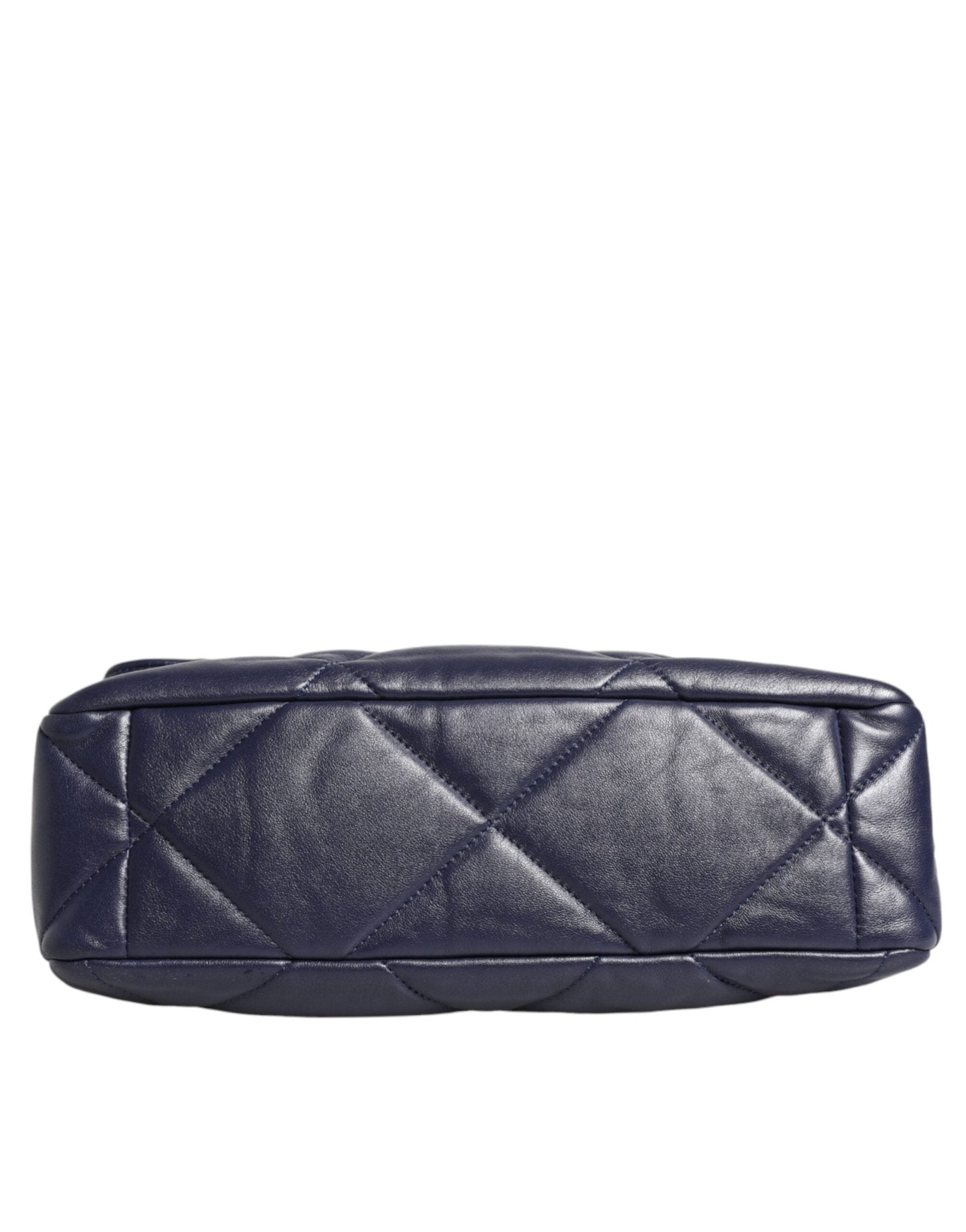 Chanel Blue Leather Large Quilted Chain Hand Shoulder Bag - Sandy Store ByNet