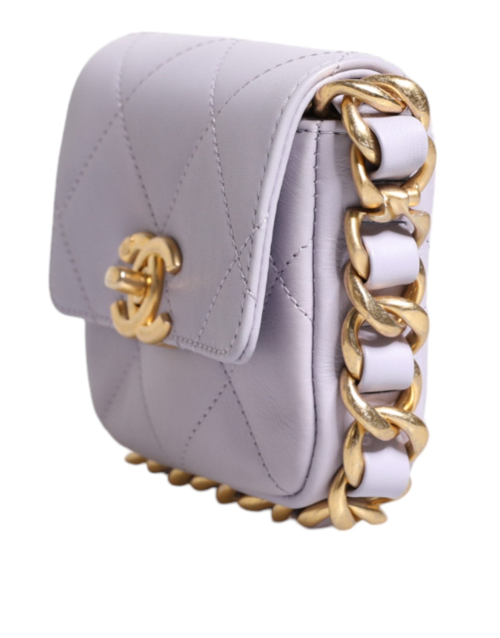 Chanel Blue Quilted Calfskin Framing Chain Flap Mini crossbody Bag - Sandy Store ByNet