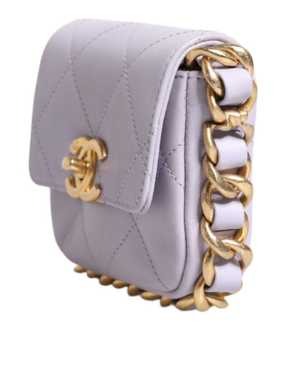 Chanel Blue Quilted Calfskin Framing Chain Flap Mini crossbody Bag - Sandy Store ByNet