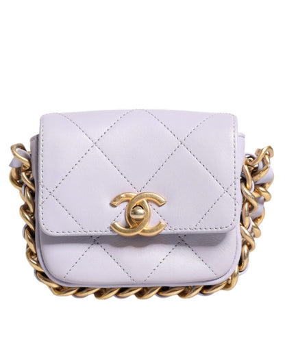 Chanel Blue Quilted Calfskin Framing Chain Flap Mini crossbody Bag - Sandy Store ByNet