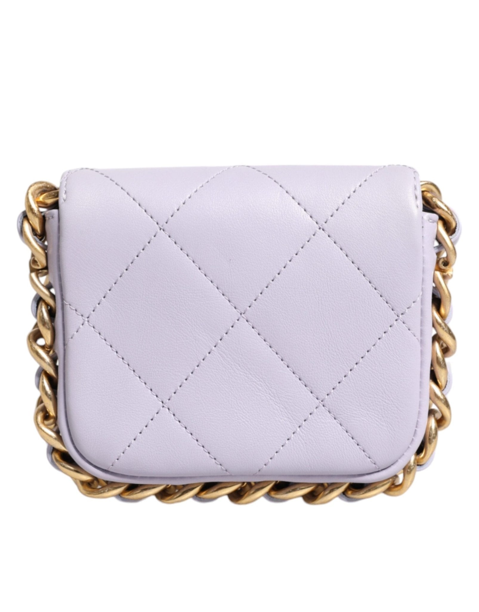 Chanel Blue Quilted Calfskin Framing Chain Flap Mini crossbody Bag - Sandy Store ByNet