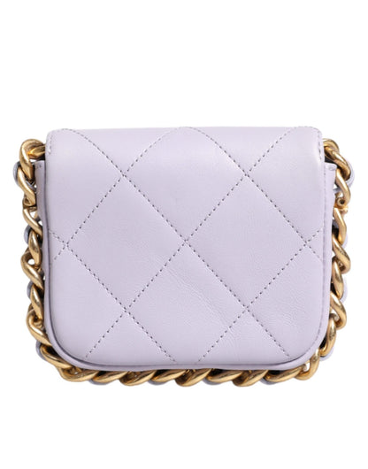 Chanel Blue Quilted Calfskin Framing Chain Flap Mini crossbody Bag - Sandy Store ByNet