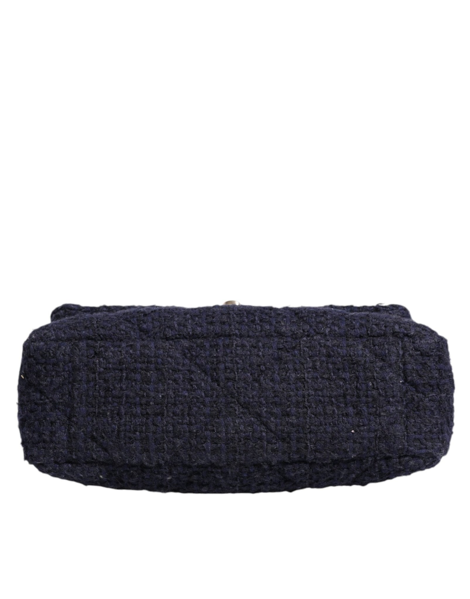 Chanel Dark Blue Medium Flap Tweed CC Gold Gray Chain Shoulder Bag - Sandy Store ByNet