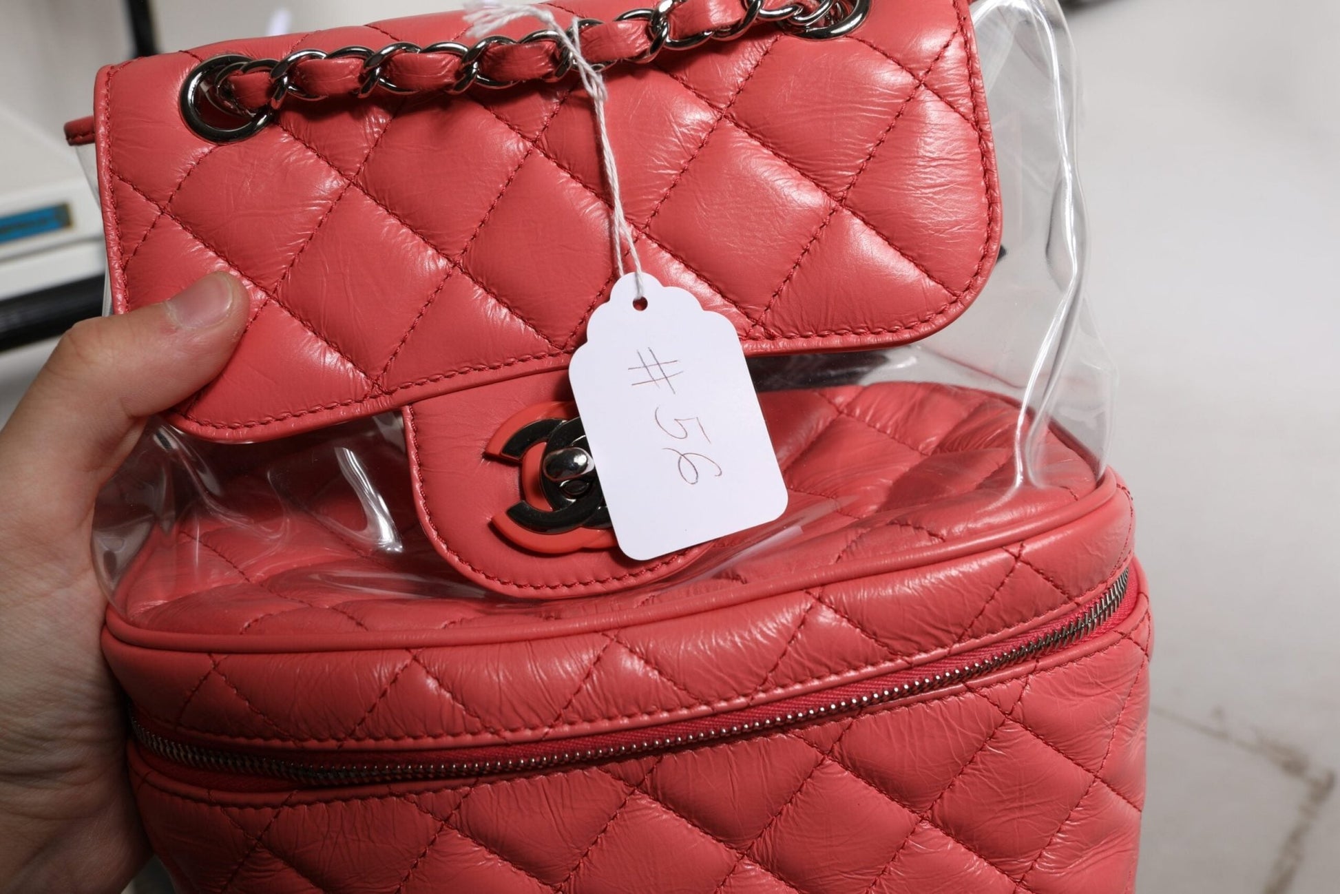 Chanel Pink Vinyl Leather Backpack Purse Bag - Sandy Store ByNet