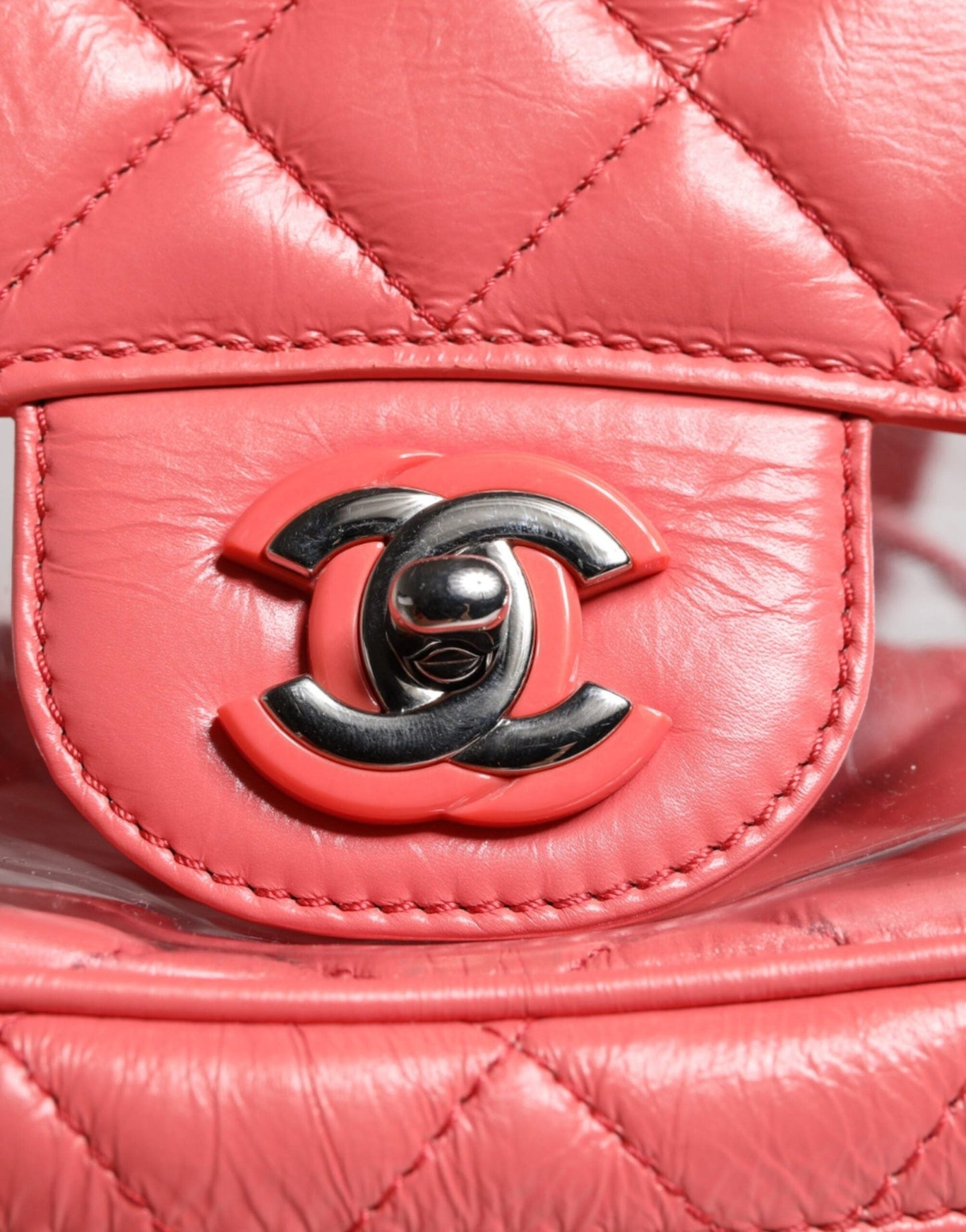 Chanel Pink Vinyl Leather Backpack Purse Bag - Sandy Store ByNet