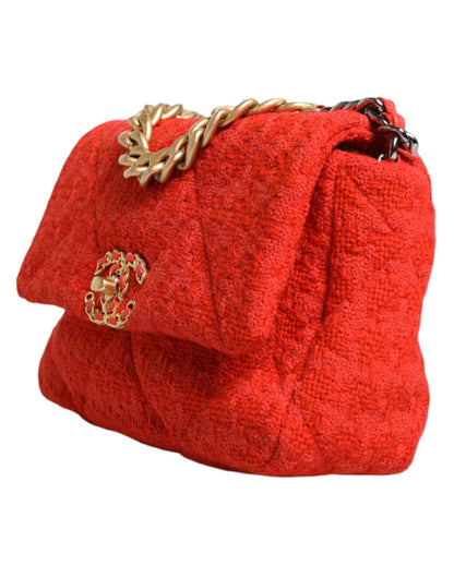 Chanel Red Tweed 2WAY Hand Chain Medium Shoulder Bag Purse - Sandy Store ByNet