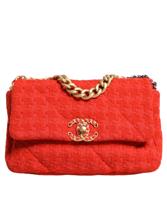 Chanel Red Tweed 2WAY Hand Chain Medium Shoulder Bag Purse - Sandy Store ByNet