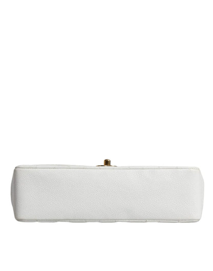 Chanel White Medium Classic DIANA Shoulder Bag Gold Plated Purse - Sandy Store ByNet