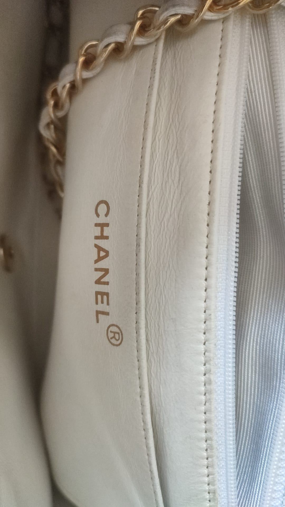 Chanel White Medium Classic DIANA Shoulder Bag Gold Plated Purse - Sandy Store ByNet