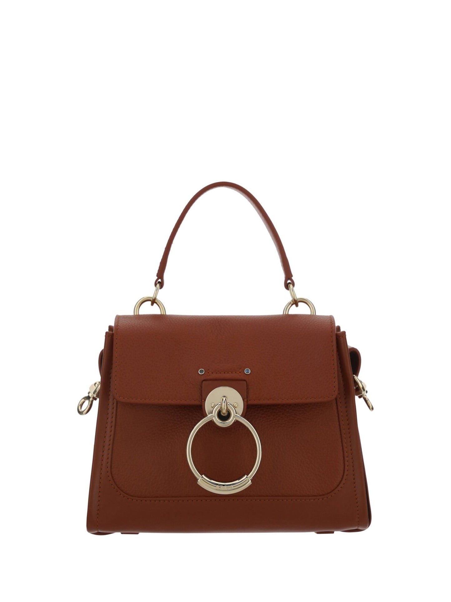 Chloé Elegant Sepia Brown Calfskin Shoulder Handbag - Sandy Store ByNet