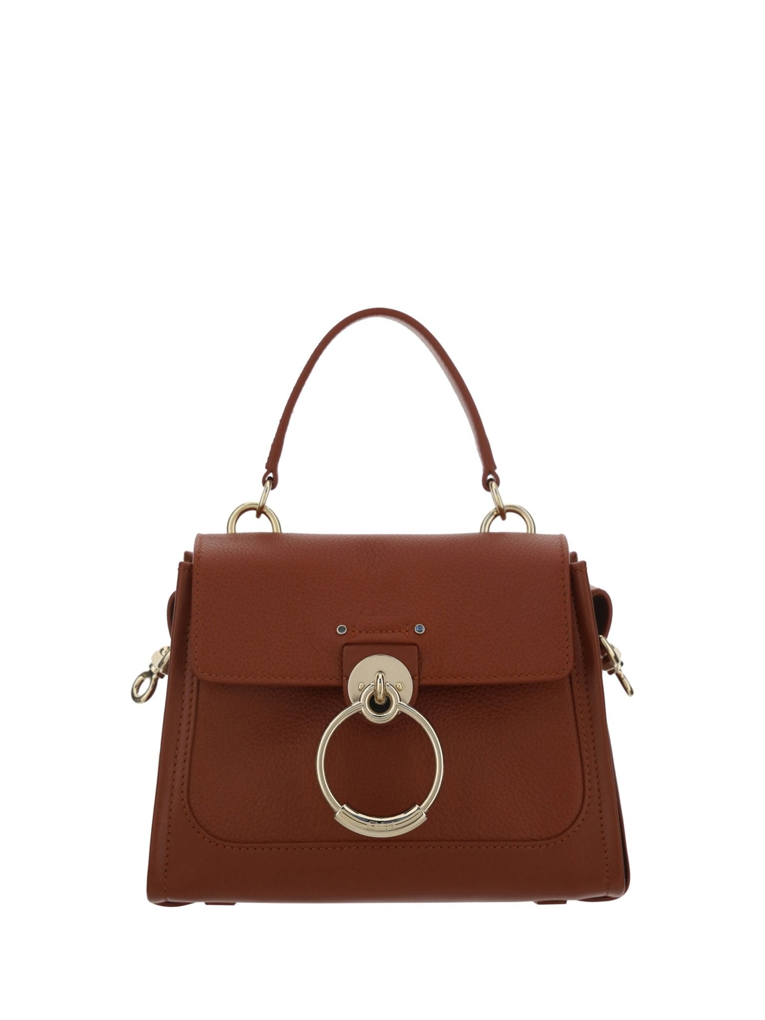Chloé Elegant Sepia Brown Calfskin Shoulder Handbag - Sandy Store ByNet
