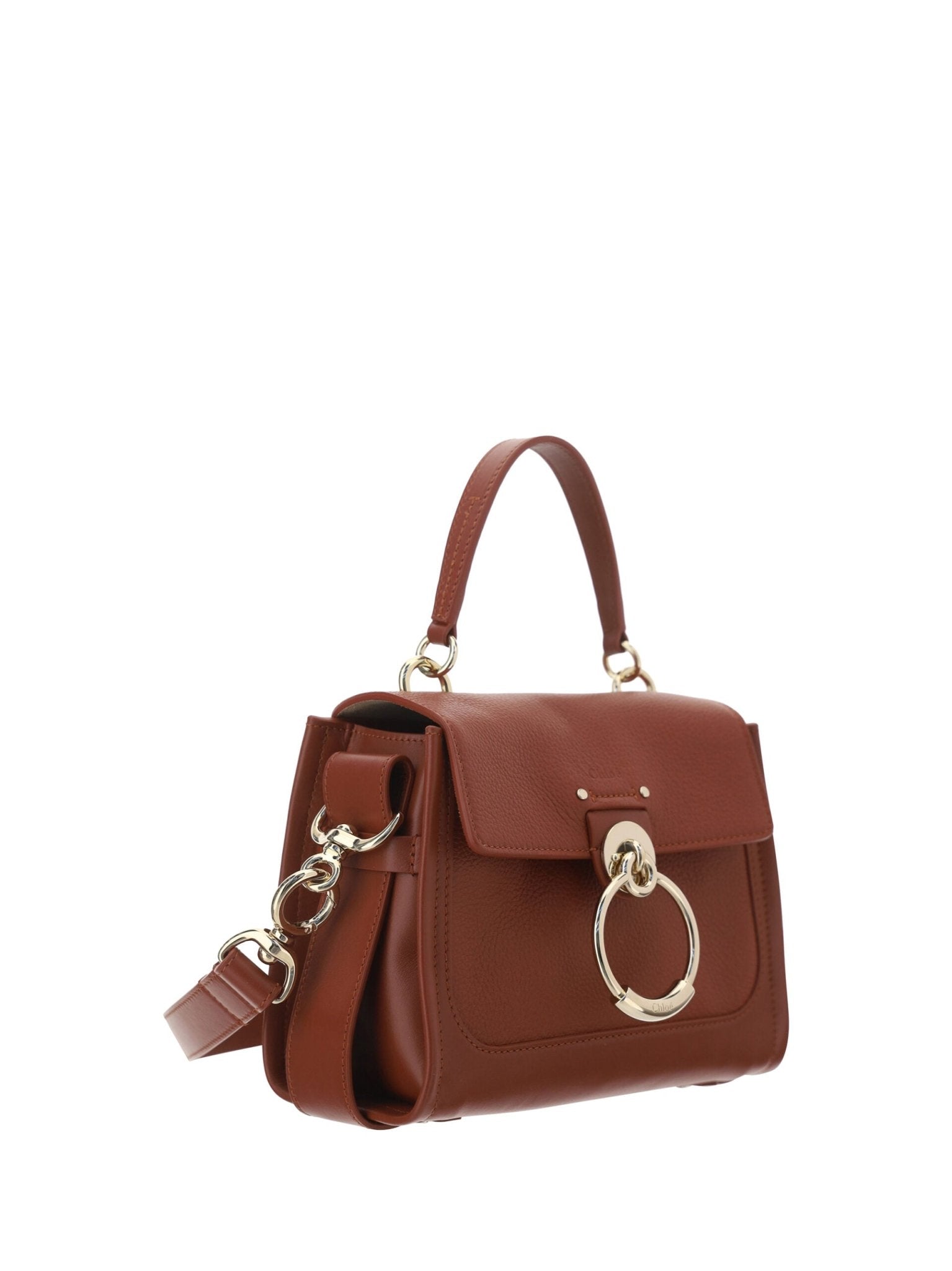 Chloé Elegant Sepia Brown Calfskin Shoulder Handbag - Sandy Store ByNet