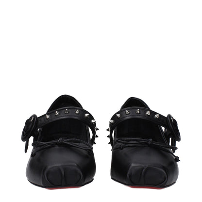 Christian Louboutin Black Leather Ballet Flats – EU39/US9 par Christian Louboutin | Disponible sur Sandy Store ByNet