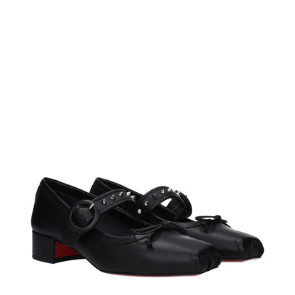 Christian Louboutin Black Leather Ballet Flats – EU39/US9 par Christian Louboutin | Disponible sur Sandy Store ByNet