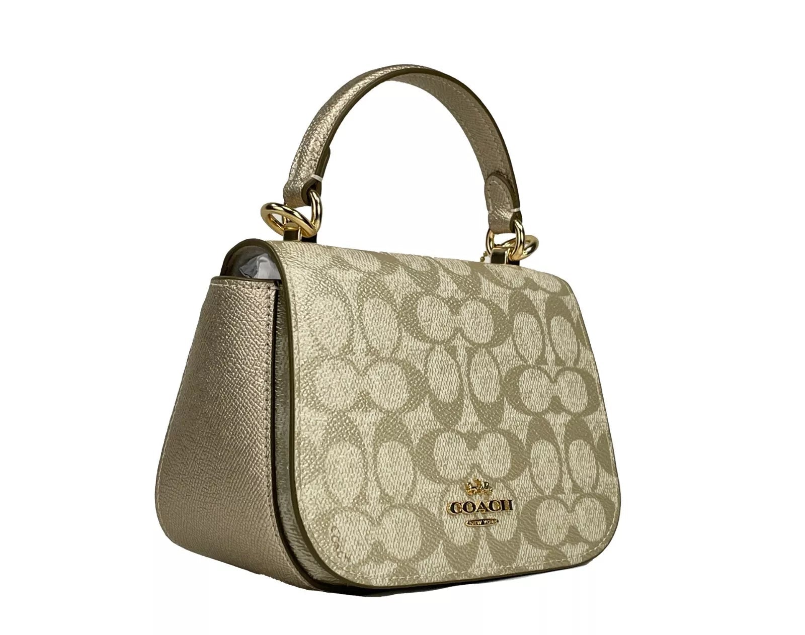COACH Lysa Top Handle Bag Crossbody Champagne Gold - Sandy Store ByNet