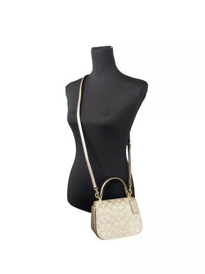 COACH Lysa Top Handle Bag Crossbody Champagne Gold - Sandy Store ByNet