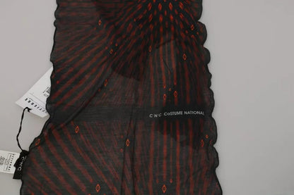 Costume National Black Red Viscose Foulard Branded Scarf – par Costume National | Disponible sur Sandy Store ByNet