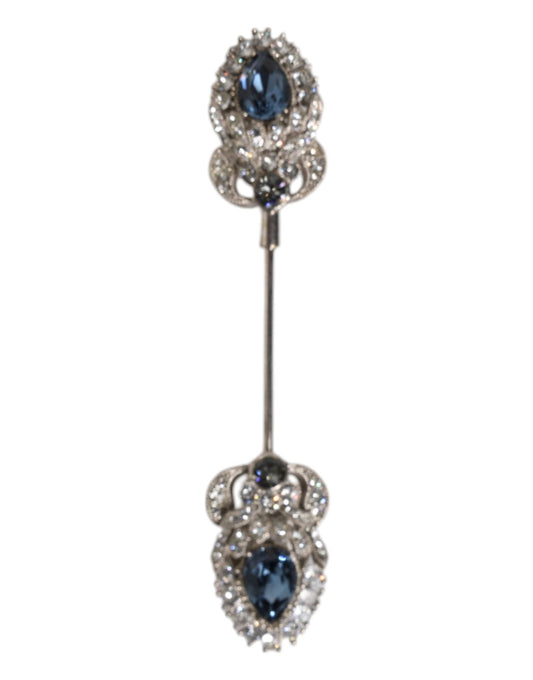 Dolce & Gabbana 925 Sterling Silver Crystals Collar Brooch Accessory Pin - Sandy Store ByNet