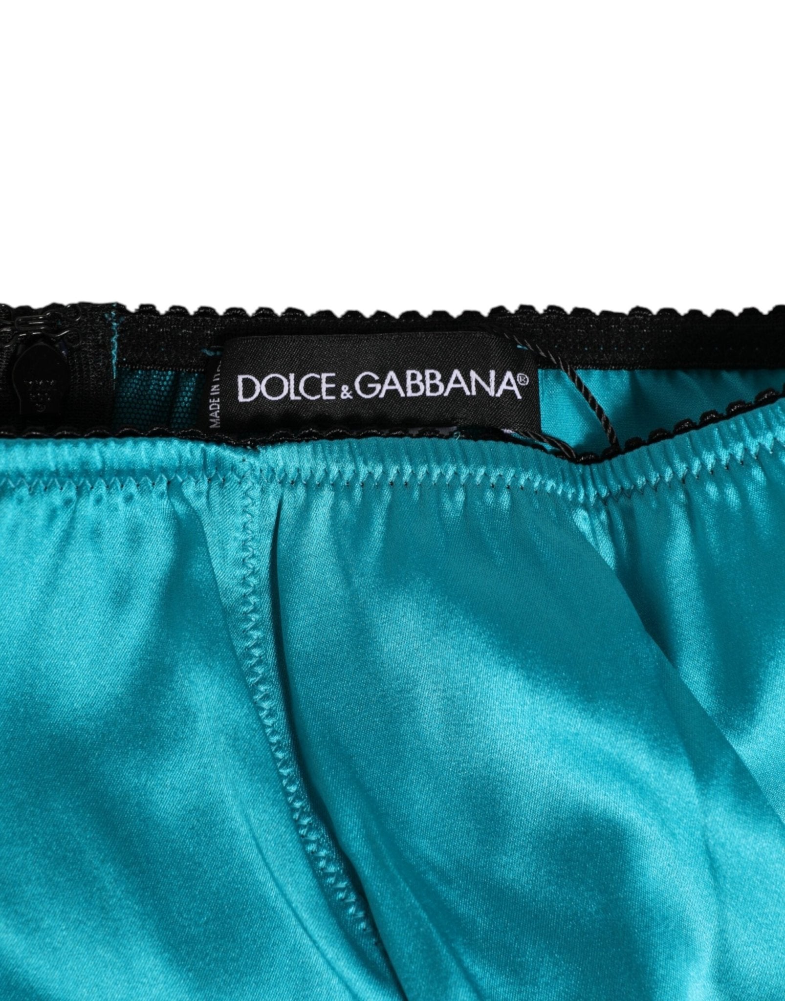 Dolce & Gabbana Aqua Green Satin High - Waist Briefs Underwear – IT1 | XS par Dolce & Gabbana | Disponible sur Sandy Store ByNet