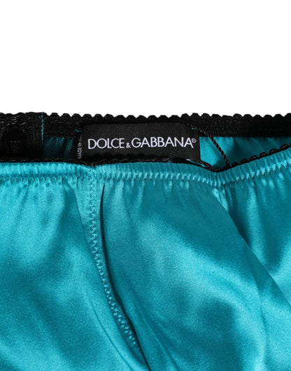 Dolce & Gabbana Aqua Green Satin High - Waist Briefs Underwear – IT1 | XS par Dolce & Gabbana | Disponible sur Sandy Store ByNet