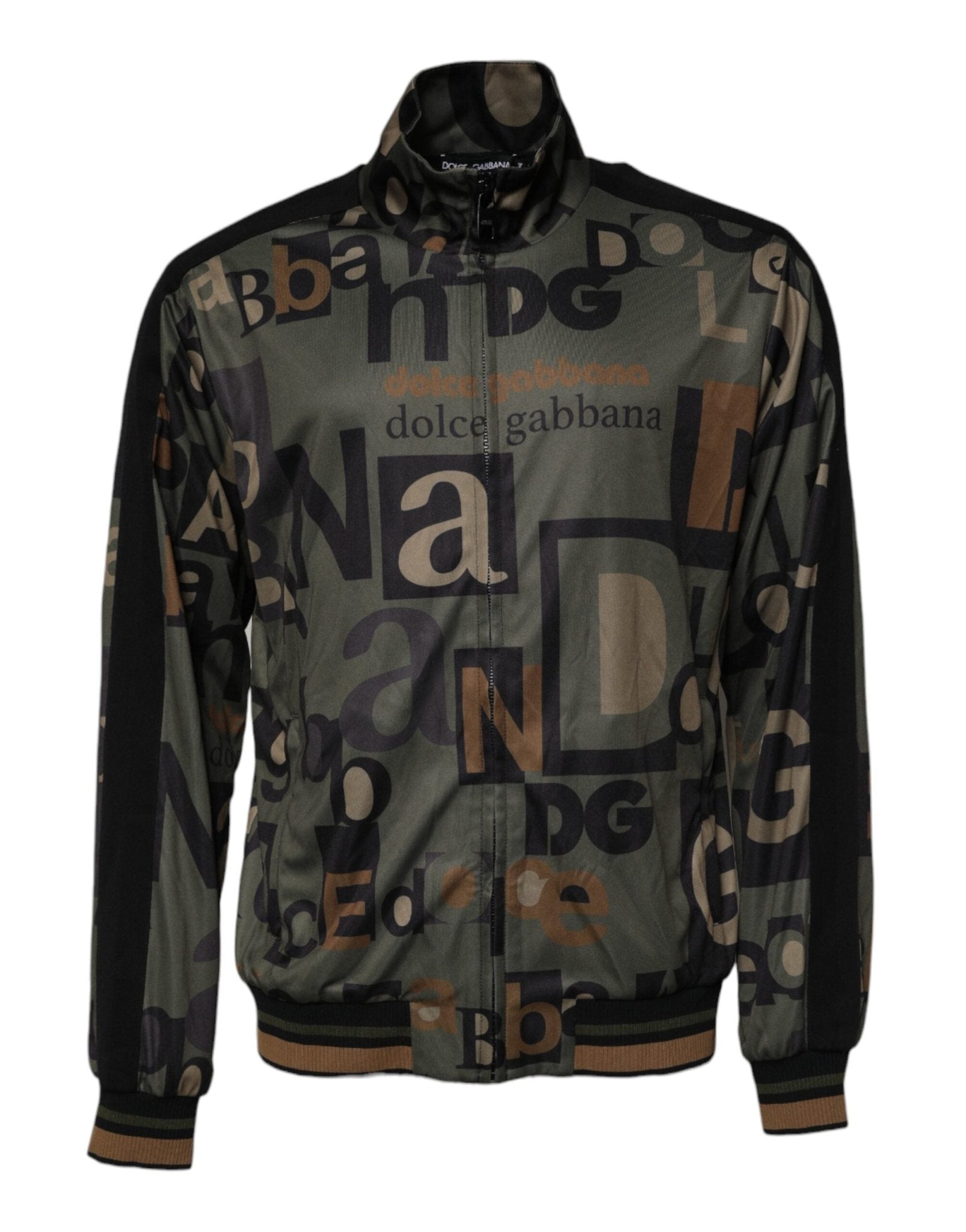 Dolce & Gabbana Army Green Polyester Logo Full Zip Sweater – IT54 | XL par Dolce & Gabbana | Disponible sur Sandy Store ByNet