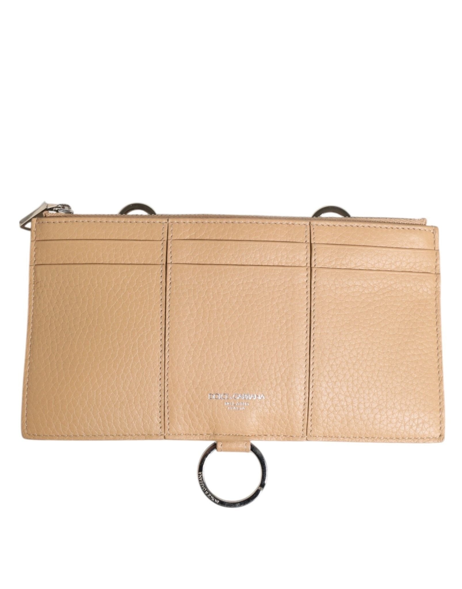 Dolce & Gabbana Beige Calfskin Leather Large Crossbody Card Holder Wallet – par Dolce & Gabbana | Disponible sur Sandy Store ByNet
