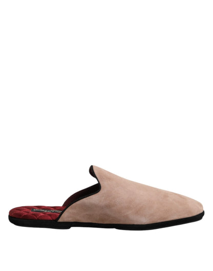 Dolce & Gabbana Beige Capra Suede Slides Flat Slipper Shoes – EU43/US10 par Dolce & Gabbana | Disponible sur Sandy Store ByNet