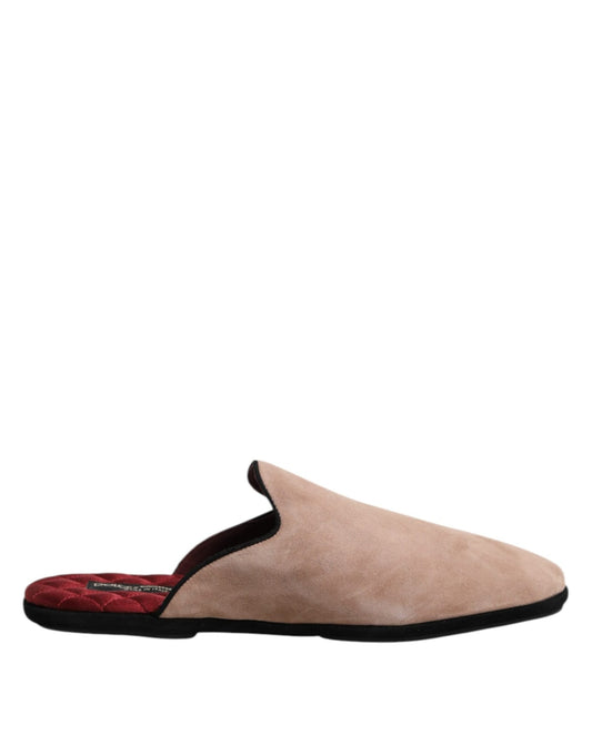 Dolce & Gabbana Beige Capra Suede Slides Flat Slipper Shoes – EU43/US10 par Dolce & Gabbana | Disponible sur Sandy Store ByNet