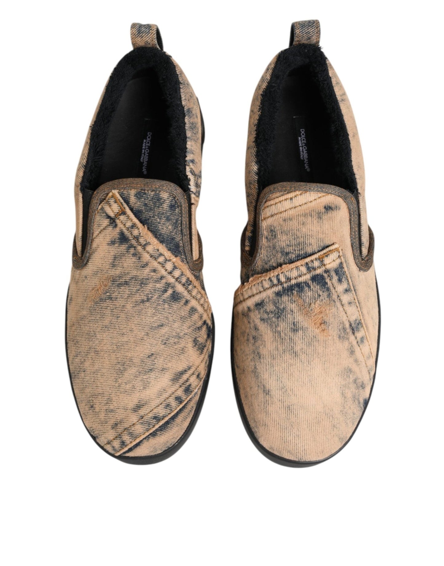 Dolce & Gabbana Beige Cotton Low Top Slip On Sneakers Shoes – EU44/US11 par Dolce & Gabbana | Disponible sur Sandy Store ByNet