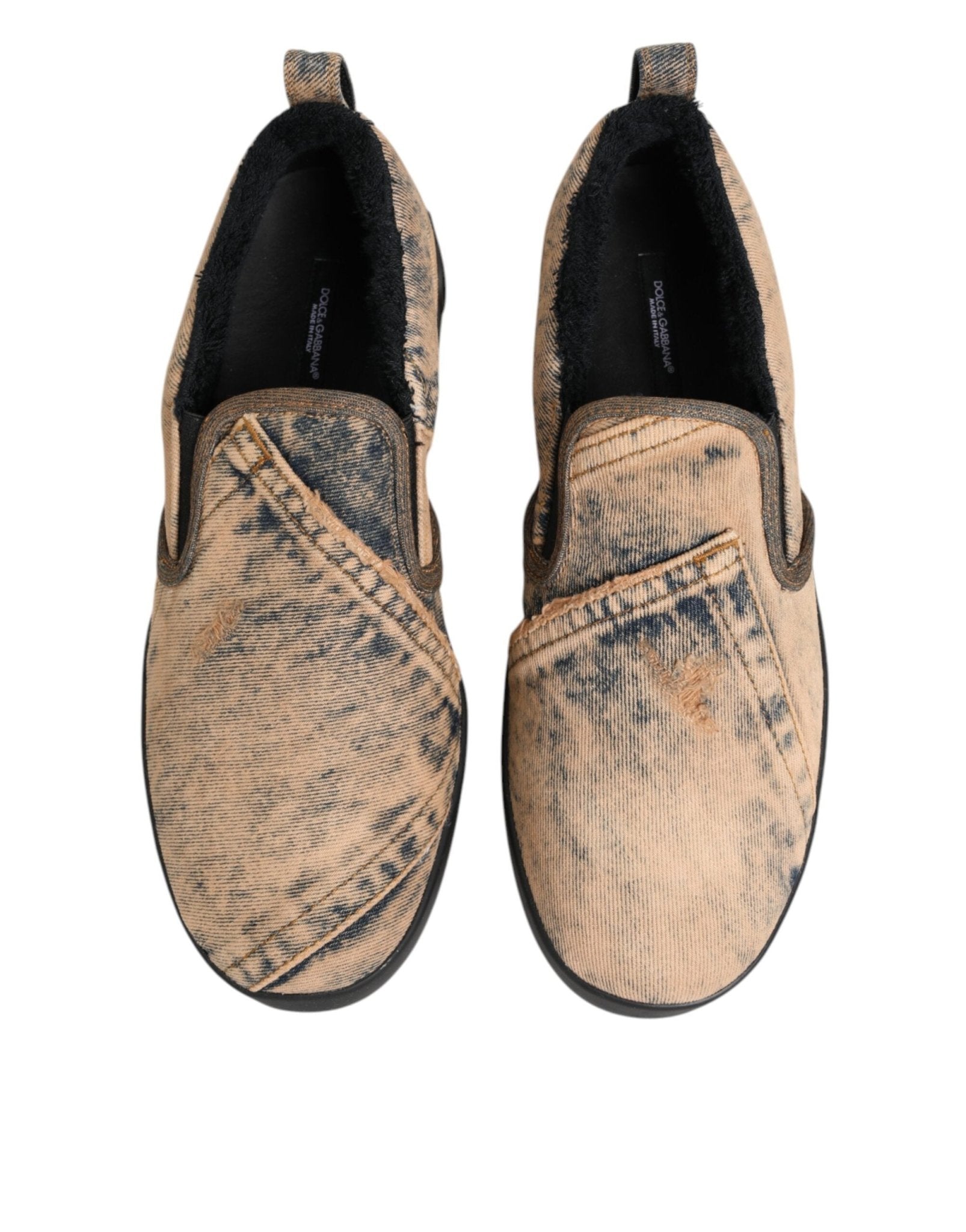 Dolce & Gabbana Beige Cotton Low Top Slip On Sneakers Shoes – EU44/US11 par Dolce & Gabbana | Disponible sur Sandy Store ByNet