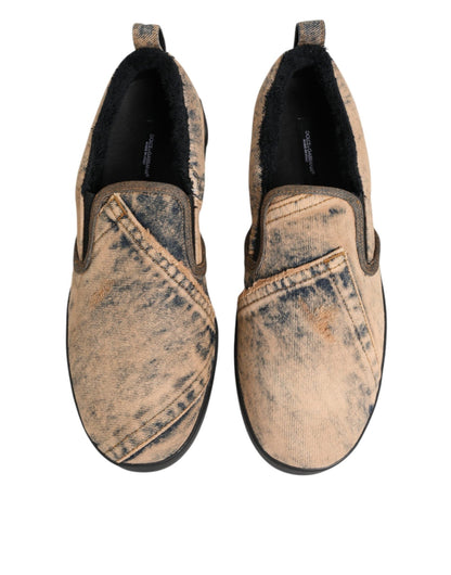 Dolce & Gabbana Beige Cotton Low Top Slip On Sneakers Shoes – EU44/US11 par Dolce & Gabbana | Disponible sur Sandy Store ByNet