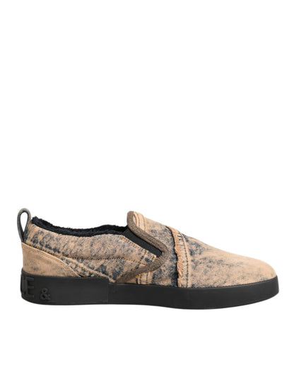 Dolce & Gabbana Beige Cotton Low Top Slip On Sneakers Shoes – EU44/US11 par Dolce & Gabbana | Disponible sur Sandy Store ByNet