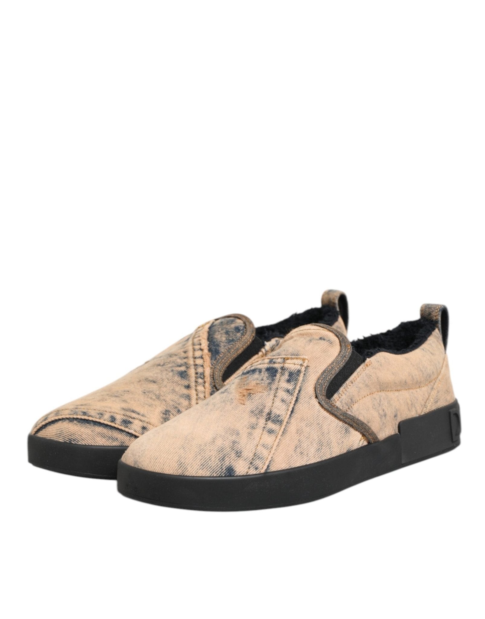 Dolce & Gabbana Beige Cotton Low Top Slip On Sneakers Shoes – EU44/US11 par Dolce & Gabbana | Disponible sur Sandy Store ByNet