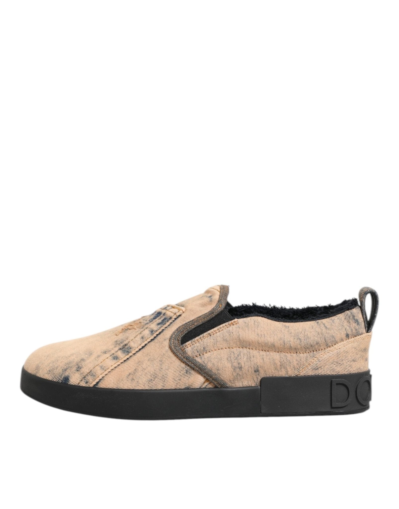 Dolce & Gabbana Beige Cotton Low Top Slip On Sneakers Shoes – EU44/US11 par Dolce & Gabbana | Disponible sur Sandy Store ByNet