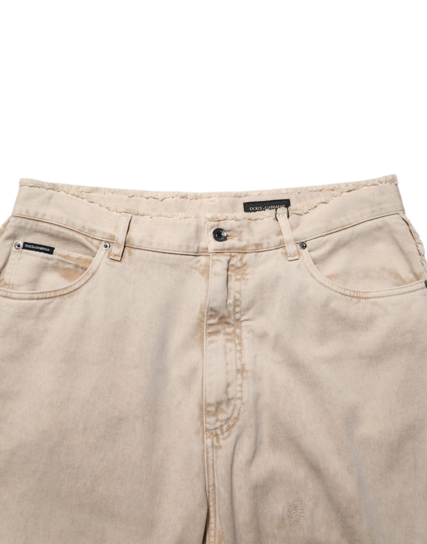 Dolce & Gabbana Beige Cotton Straight Denim Trouser Jeans – IT52 | XL par Dolce & Gabbana | Disponible sur Sandy Store ByNet